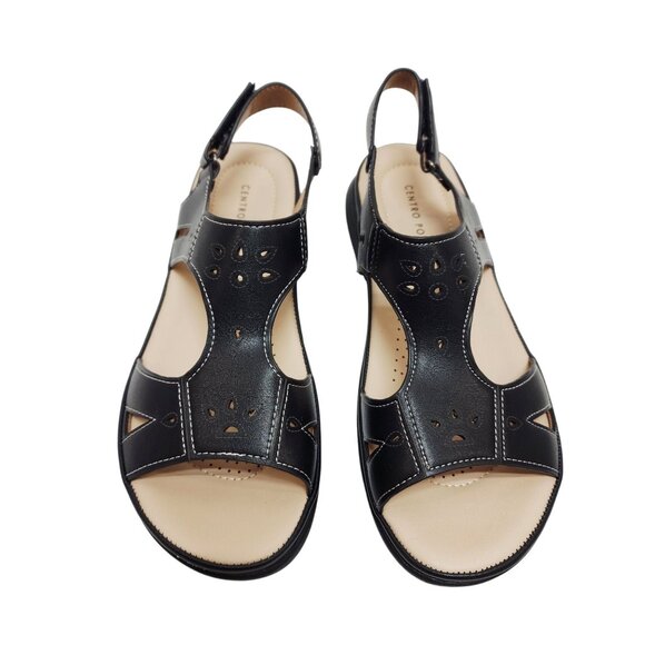 Centro Point Womens Leather Slingback Sandals With Box Size 8 - Picture 4 of 15